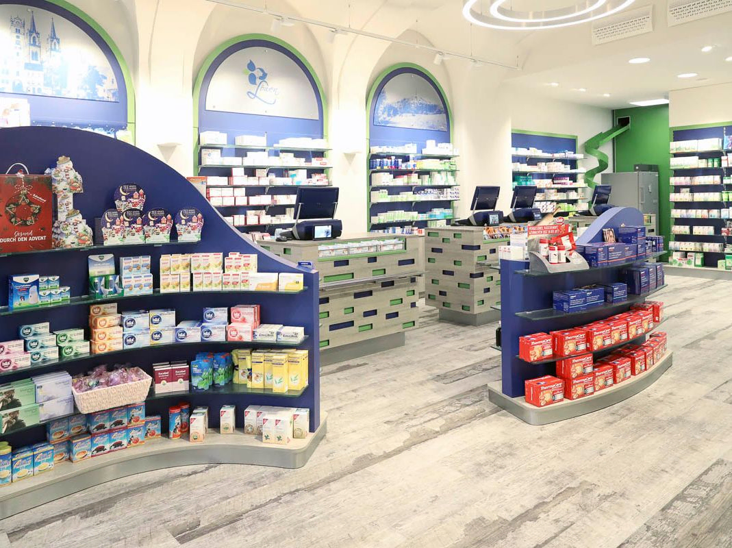 Blick in die Löwen Apotheke in Oschatz